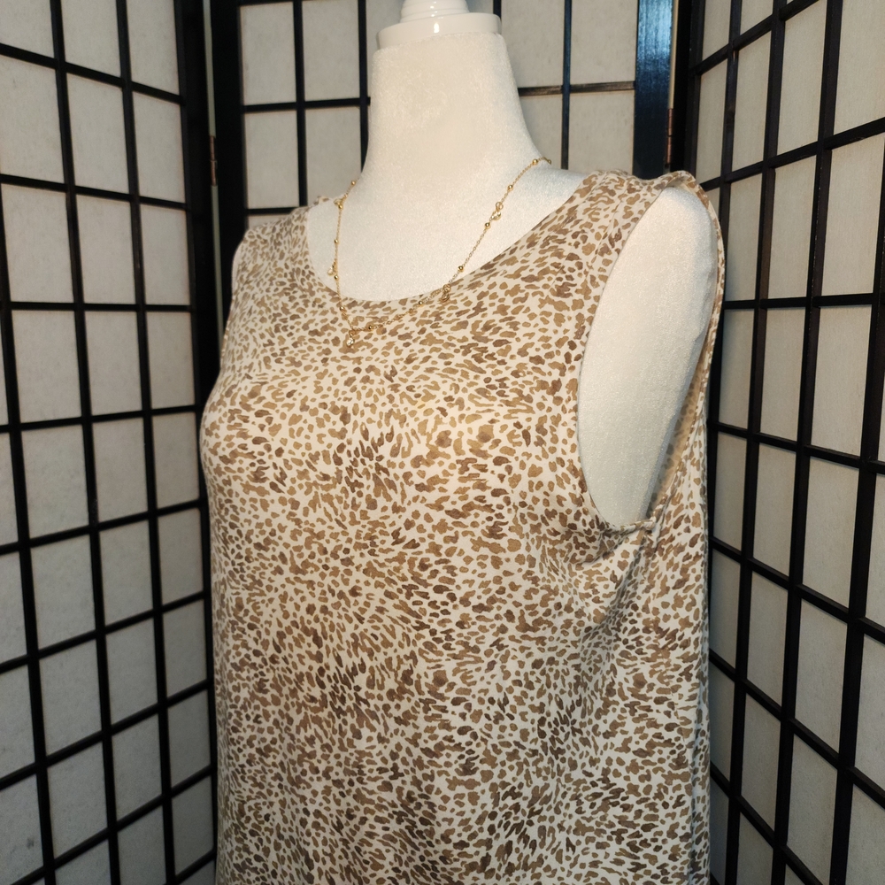 Old Navy Beige Animal Print Tank Top